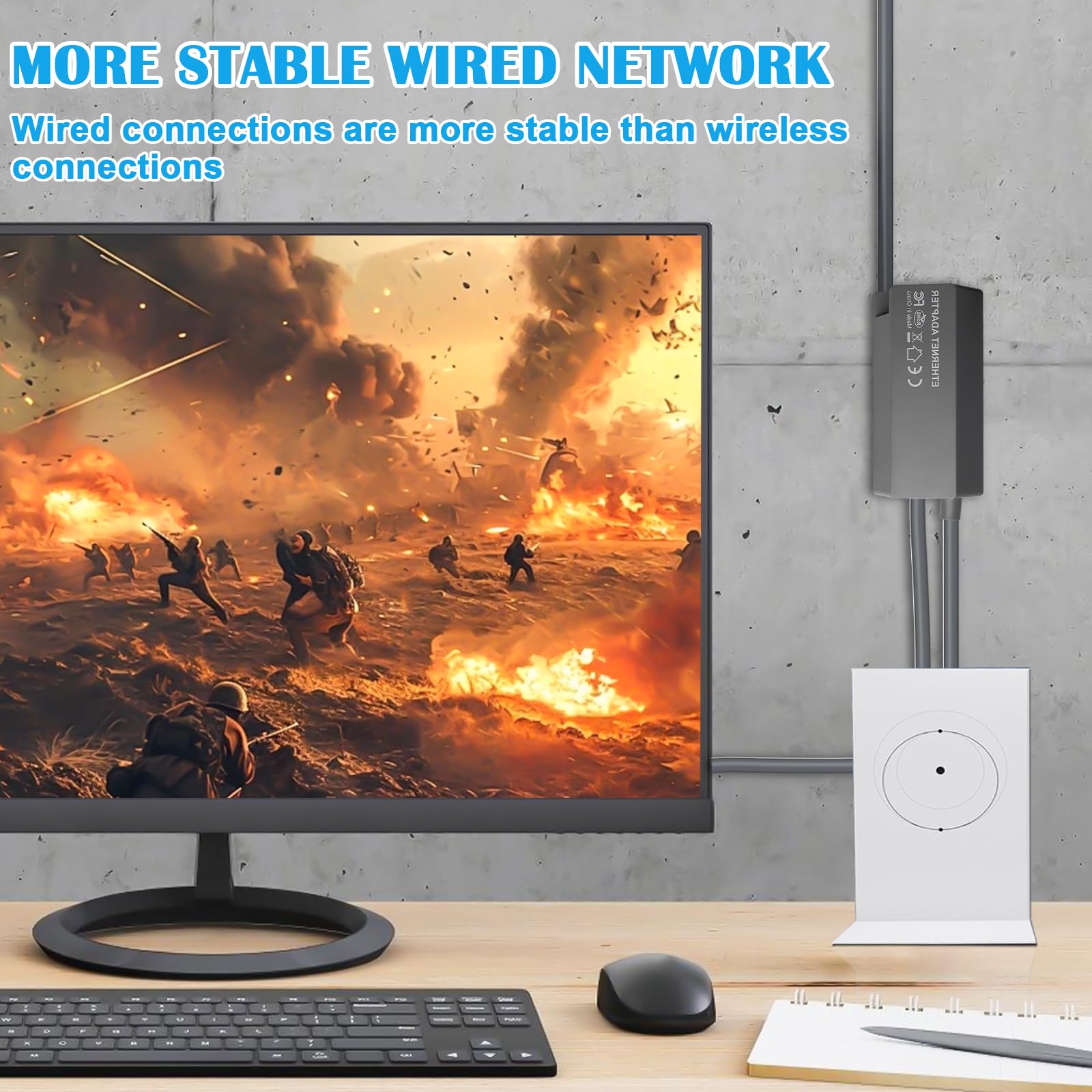 Starlink - Adattatore Ethernet V2 per ciotola rettangolare, Internet satellitare RJ45, adattatore Gigabit per Starlink Actated Gen 2, connessione di rete stabile