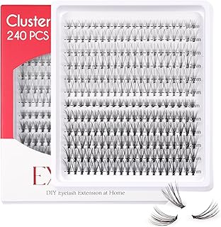 EXTENIFY 240Pcs Individual Lashes Soft Cluster Lashes 10D&20D 8-14mm Mixed Length C Curl Natural Eyelashes, DIY Eyelash Extensions at home, Lithe Individual Cluster Eye Lashes Easy to Apply (10&20D 8~14mm Mix-C Curl)