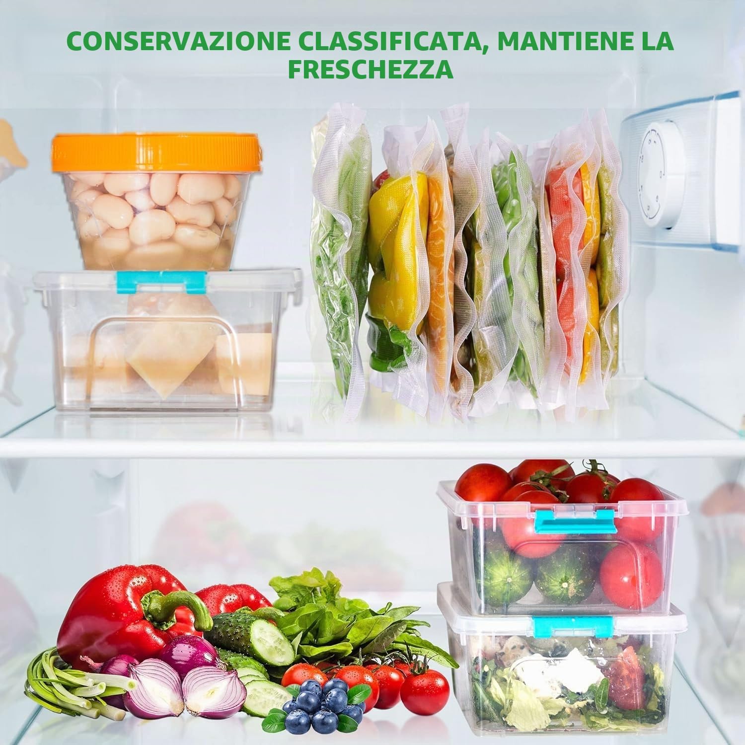 KitchenBoss Sacchetti Sottovuoto per Alimenti 300 Sacchetti 20 x 30 cm, Buste Sottovuoto Goffrate Alimenti per Sous Vide e Macchina Sottovuoto, Sacchetti Sottovuoto Alimenti 175 µm