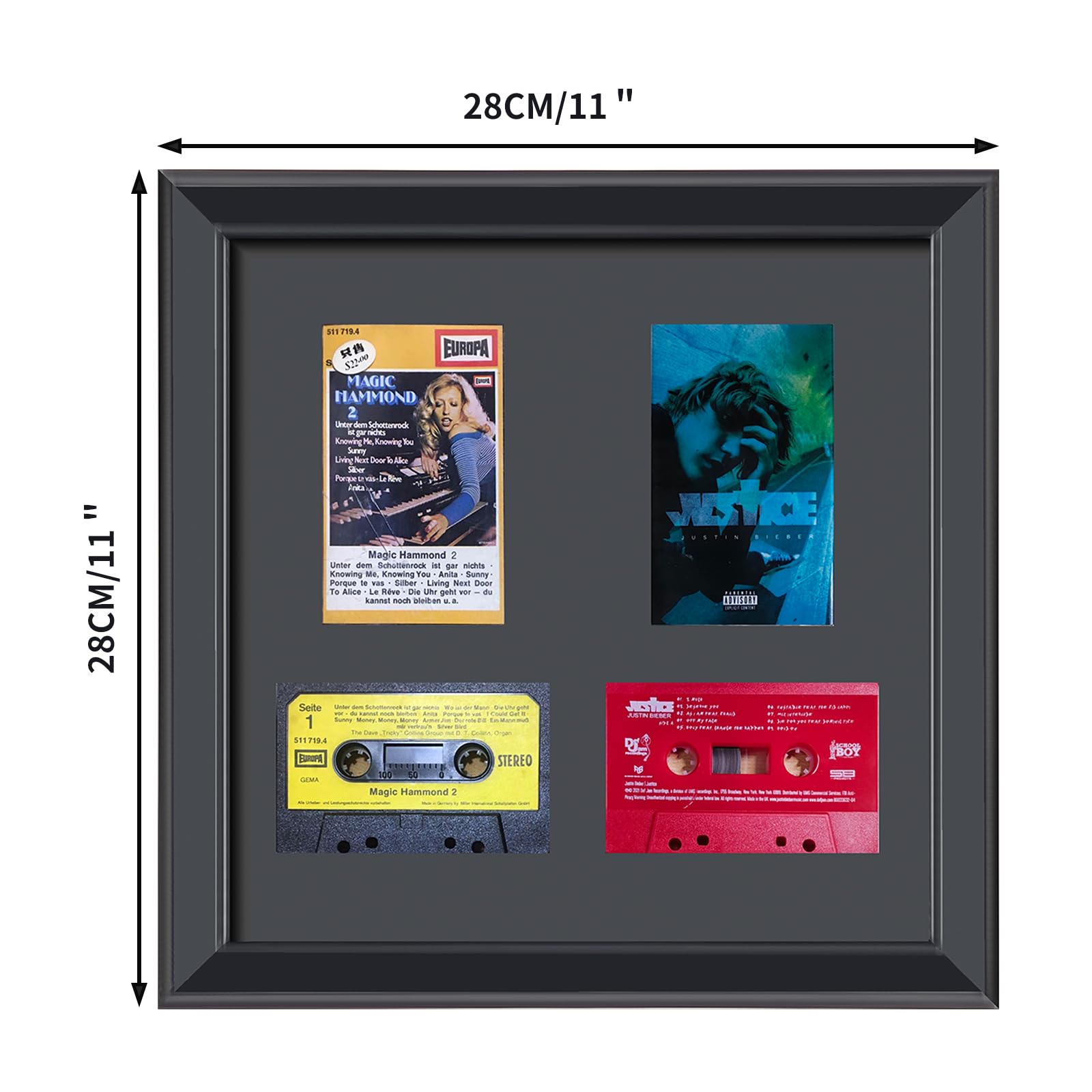 Cassette Tape Storage Shadow Box Display Cabinet,Cassette Storage Display Frame,Cassette Tape Case Display Frame with EVA Foam Lining,Retro Music Decor,Cassette Collection Display,Cassette Tape Holder - Image 3