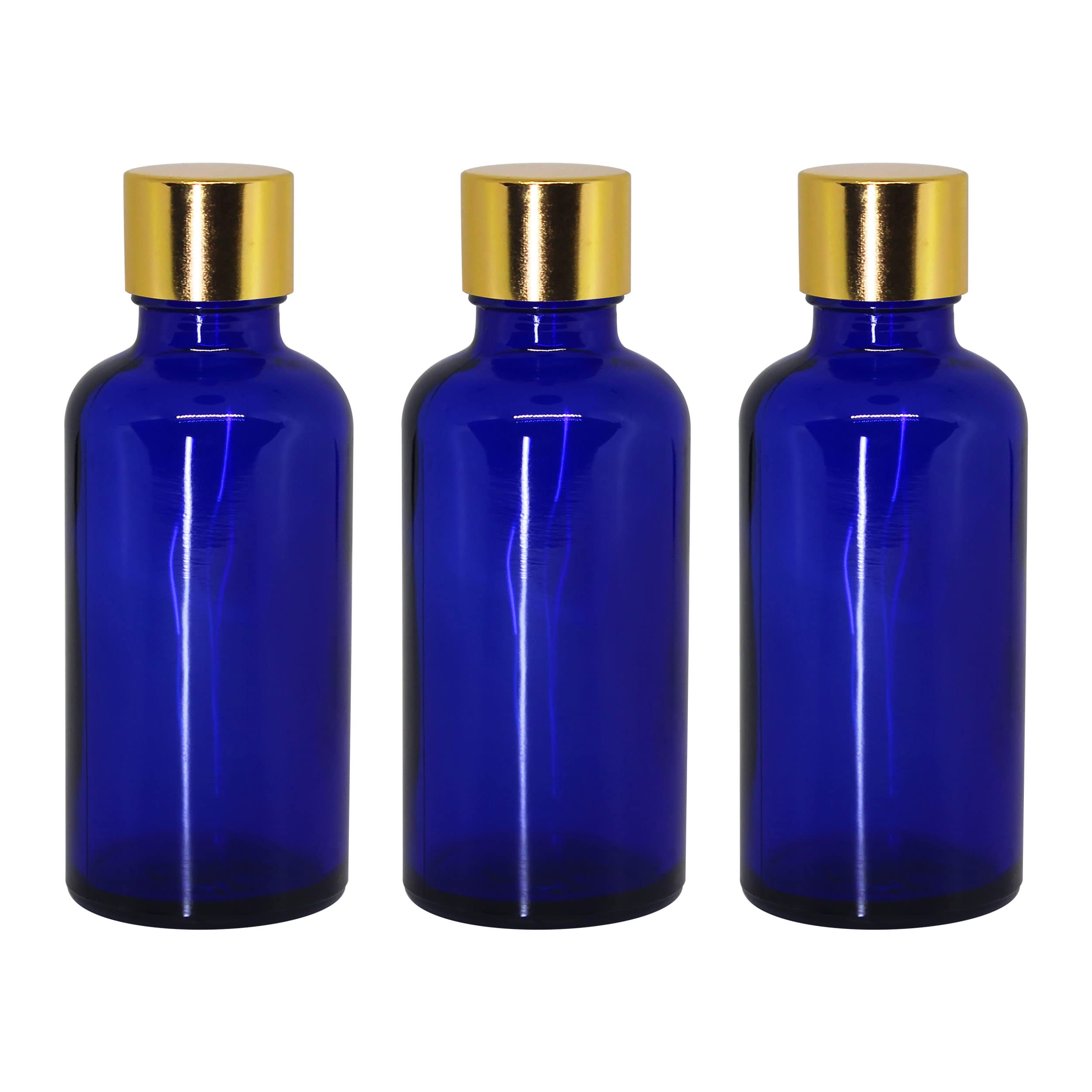 50 ml Cobalt Blue Round Empty Glass Bottle + Gold Seal Cap + Safety Plug Refillable, Reusable, Leak Proof for Essential Oils, Blends, Perfumes & Face Oil (3)-image-15