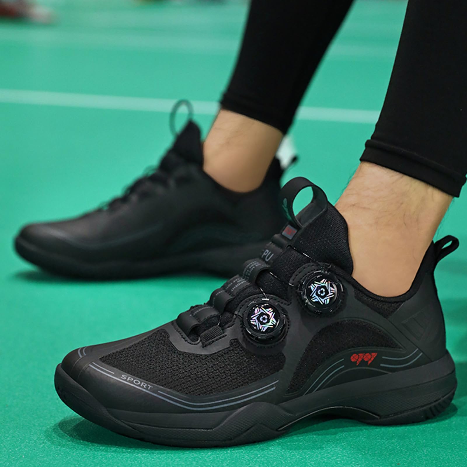 Chaussures doubles durables – Badminton/tennis de table avec filet lumière du jour