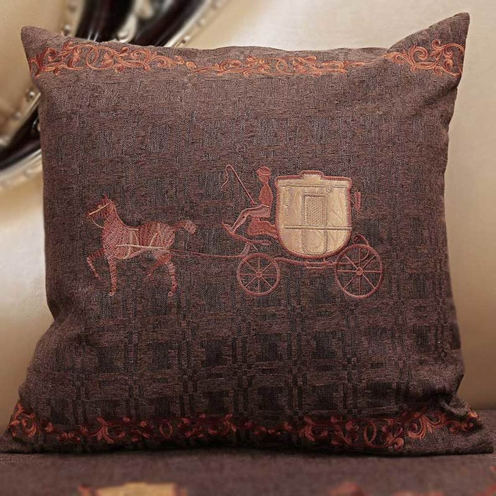Taie d'oreiller de style européen rétro canapé coussin câlin 35x50cm Version A