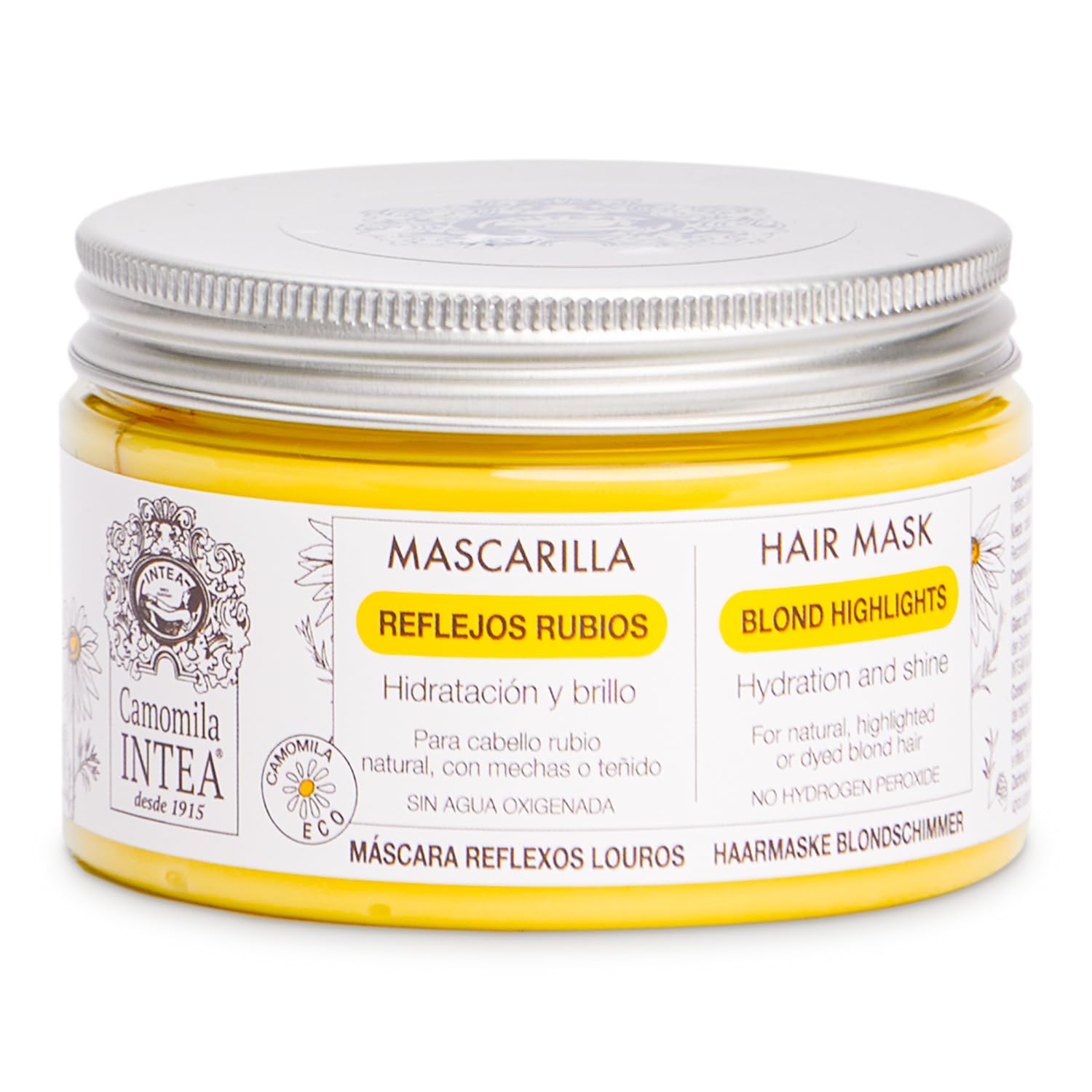 Intea Hair Mask for Blonde, Dyed or Rinsed Hair - 8.3 oz - Restores Damaged Highlights - Paraben and Ammonia Free - With Chamomile Extract