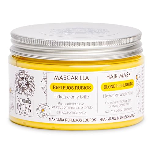 Intea Hair Mask for Blonde, Dyed or Rinsed Hair - 8.3 oz - Restores Damaged Highlights - Paraben and Ammonia Free - With Chamomile Extract
