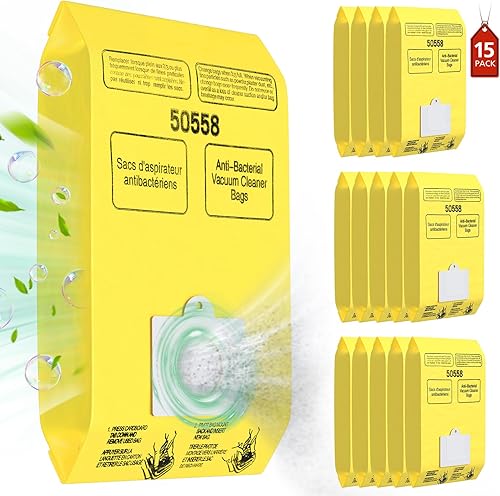 Paquete de 15 bolsas para aspiradora compatibles con Kenmore Canister tipo CQ 5055, 50555, 50557, 50558 y tipo C-5, C-18, 53292, 200 Series, 400