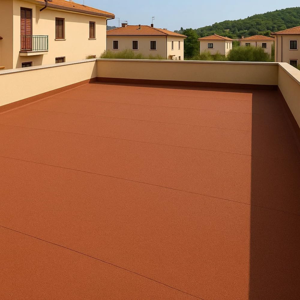 FORTUNATO Guaina Bituminosa Ardesiata CASASCIUTTA Impermeabilizzazione Isolamento Tetti Terrazze Coperture Rotolo 1x10 m (Rosso, 1 x 10 m)