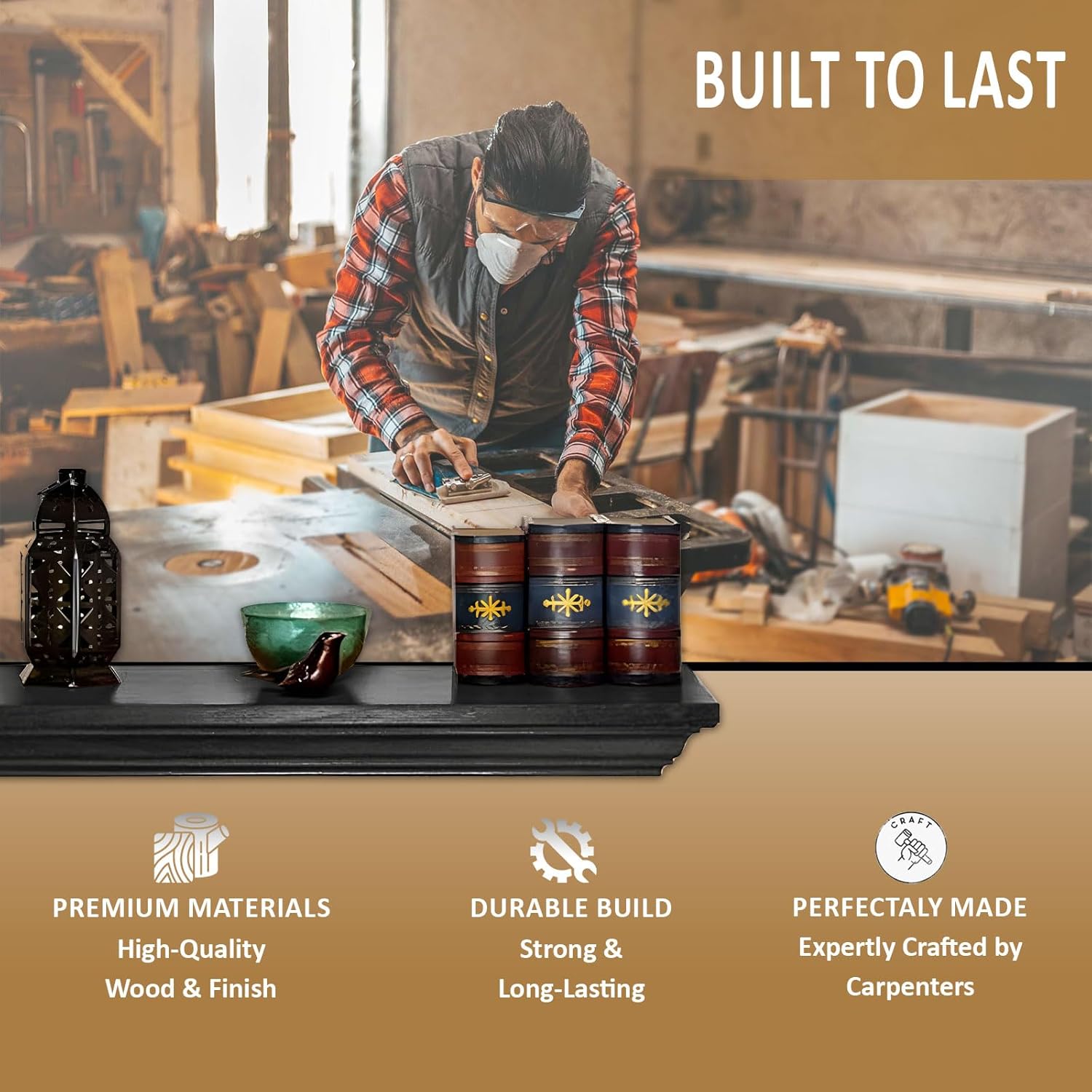 Tactical Traps Patriot 35S Compact Gun Shelf with Trap Door | Compact Firearm Storage with RFID Lock | Easy Installation | Secure & Safe Compartment | 22 ½ ” X 10 ¼” X 4” - Ebony