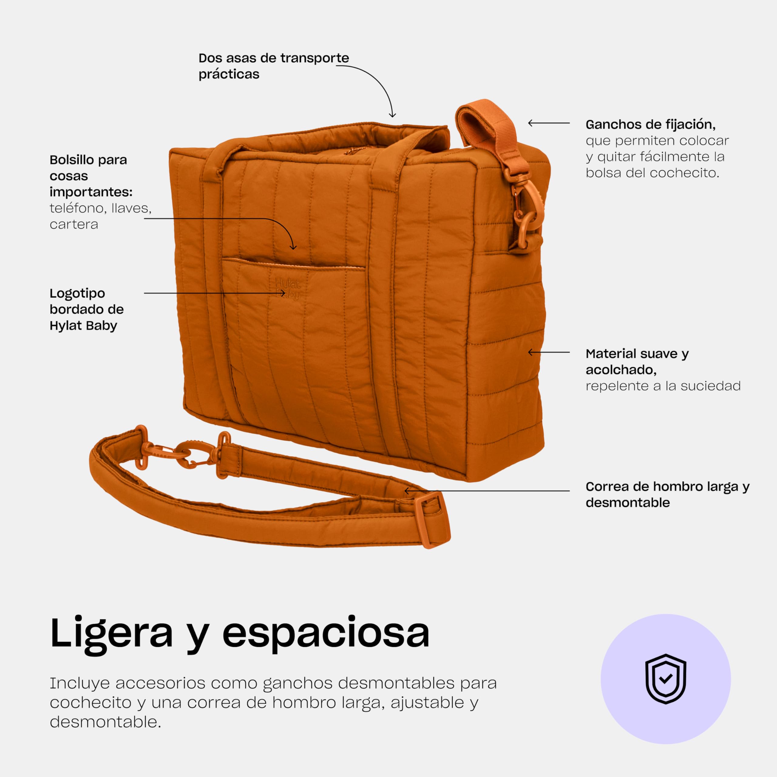 Hylat Baby Bolso cambiador para mamás - perfecta para llevar - versátil y ligera