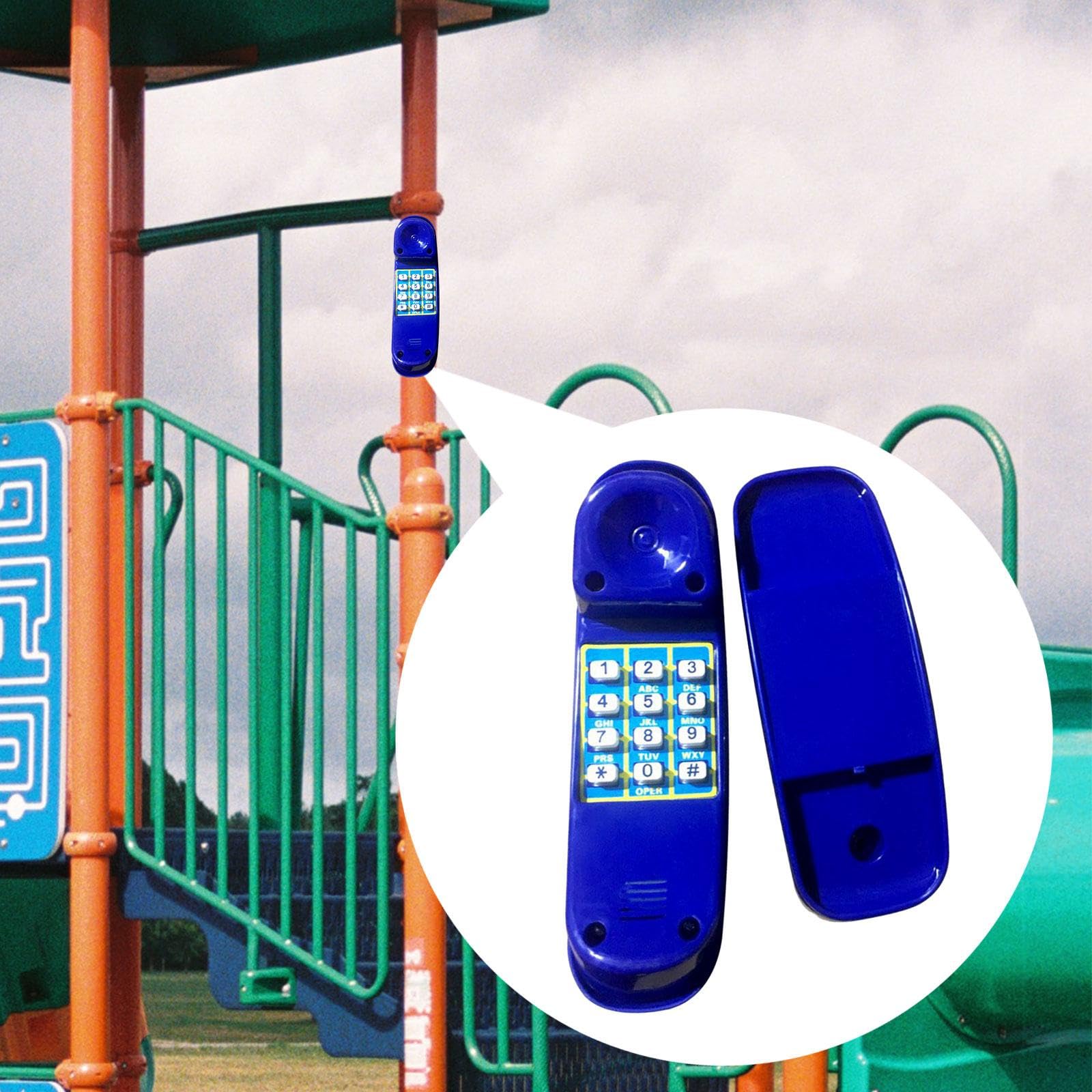 Kids Swing Set Phone Toy Pretend Play Tree House Pretend Numeric Key Telephone for Interactive Learning Ages 3+ Kids Children , Blue - Image 3