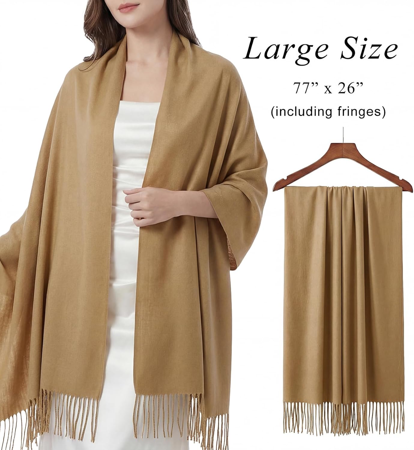 RIIQIICHY Shawl Wraps for Women Winter Scarf for Cold Weather Wedding Pashmina Wrap Warm Scarves Gifts - Image 5