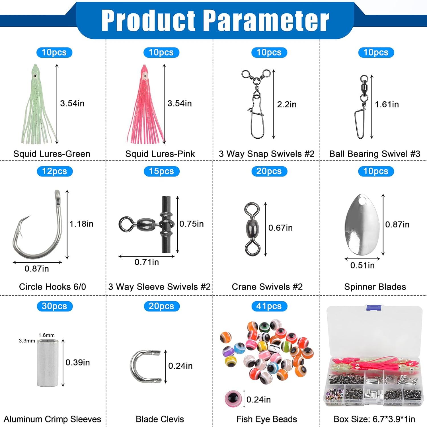 Fishing Rigs Lure Making Kit, Deep Drop Rigs Squid Lure Spinner Rig for Saltwater Bottom Fishing