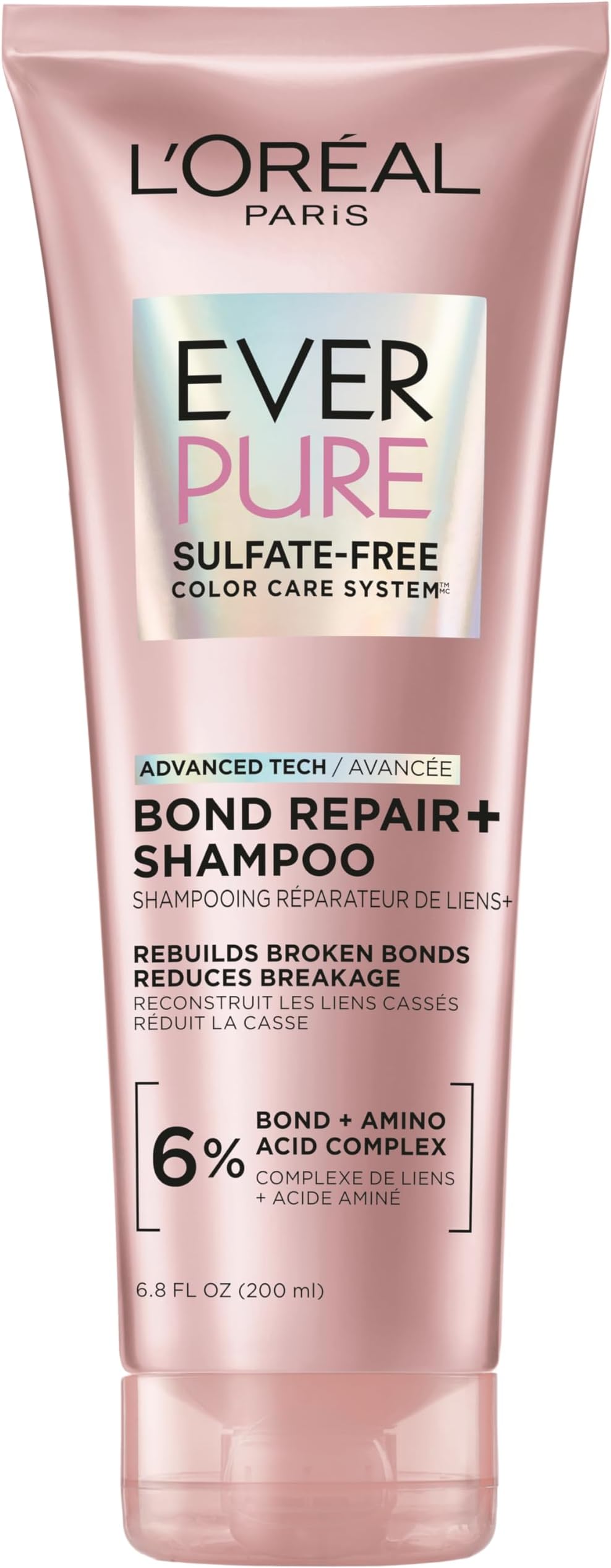 L’Oréal Paris EverPure Bonding Shampoo for Color-Treated Hair, 6.8 Ounce