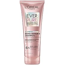 LOreal Paris Sulfate Free Bond Repair+ Shampoo, Hair Shampoo with Bond + Amino Acid Complex, Strengthens and Repairs Damaged or Color Treated Hair, EverPure, 6.8 Fl Oz Packaging May Vary