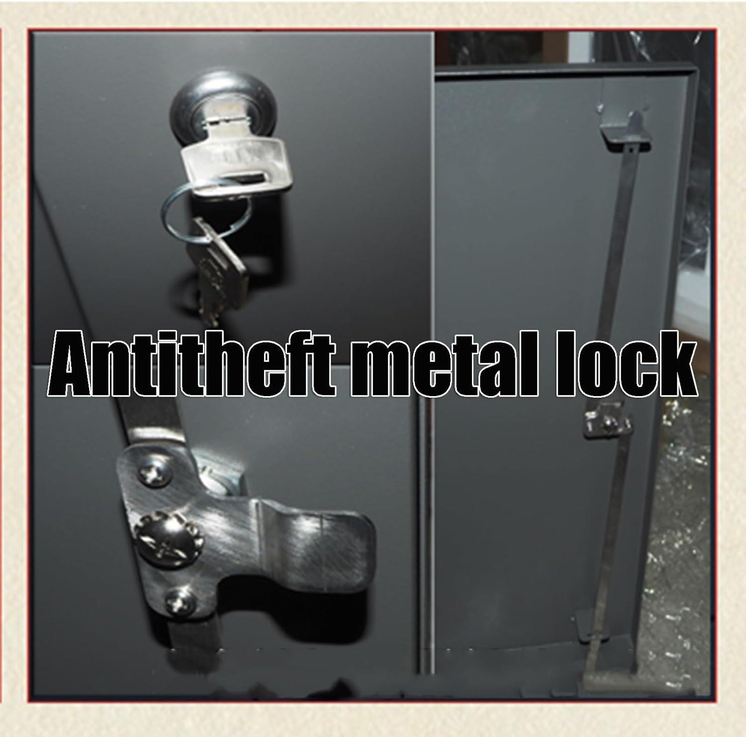 Locking Galvanized Sheet Mailbox Outdoor Rainproof Mailboxes with Antitheft Flaps and Sound Deadening Mats Black Vertical Parcel Boxes