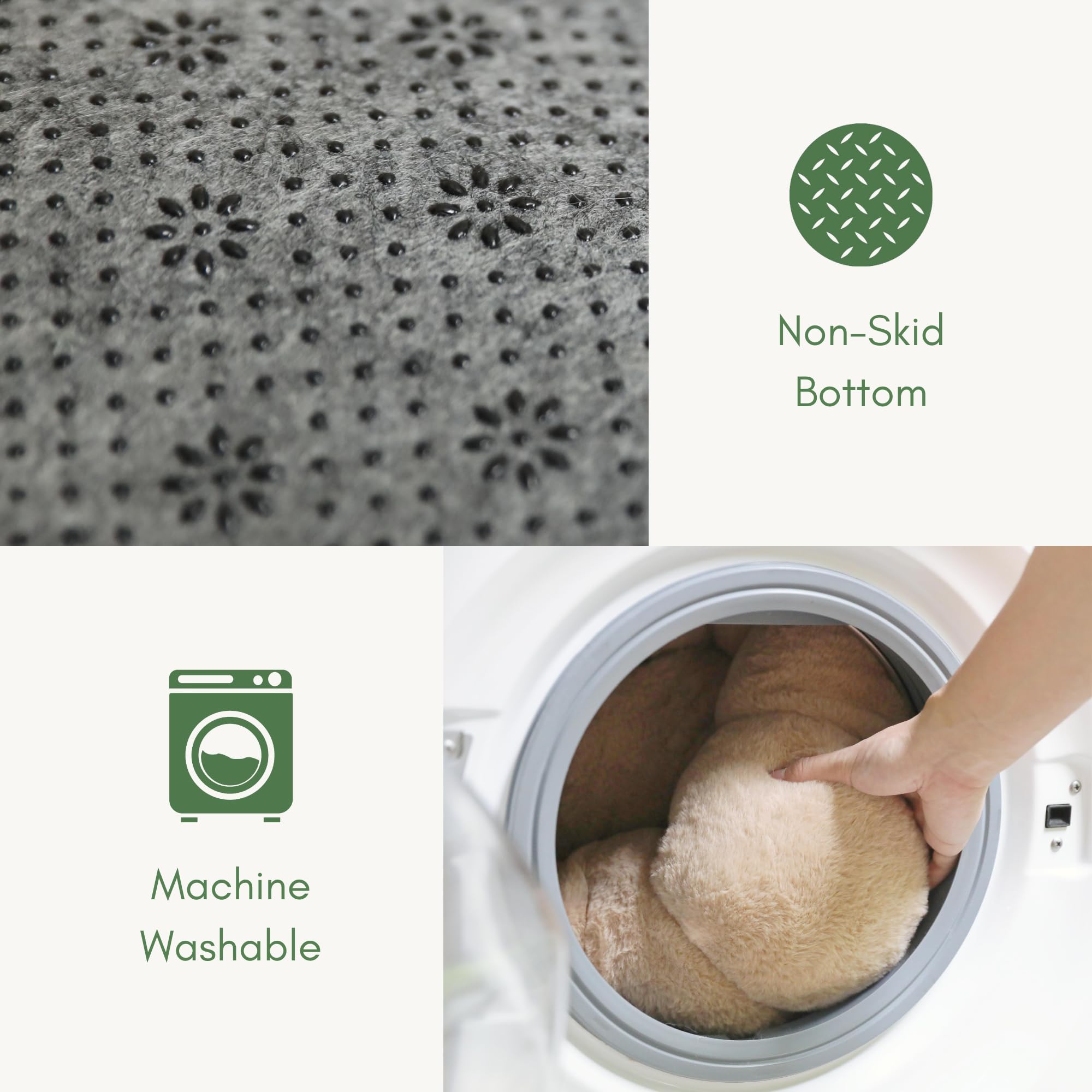 petfelix Calming Dog Beds for Small Dogs Up to 35 Lbs., Large Cat Beds for Indoor Cats, Machine Washable Non-Skid, Fluffy Flower Cat Bed Cute, Anti Anxiety Cute Small Dog Bed, Brown 24 Inches