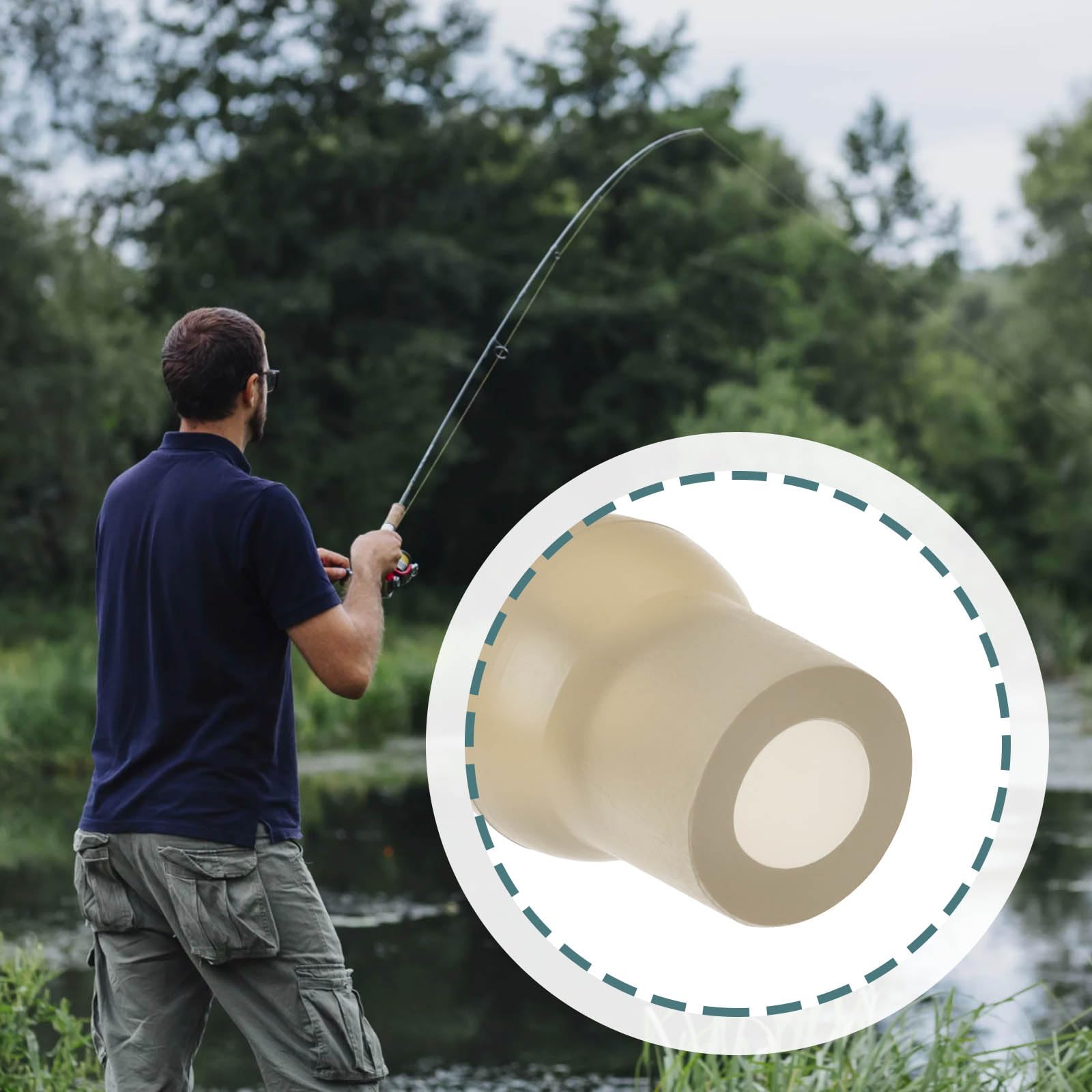 50 Cuentas de Tope de Tulipán de Goma para Pesca de Carpas 16 Mm Compatibles con Aparejos de Pesca de Carpas para Eslabones Giratorios