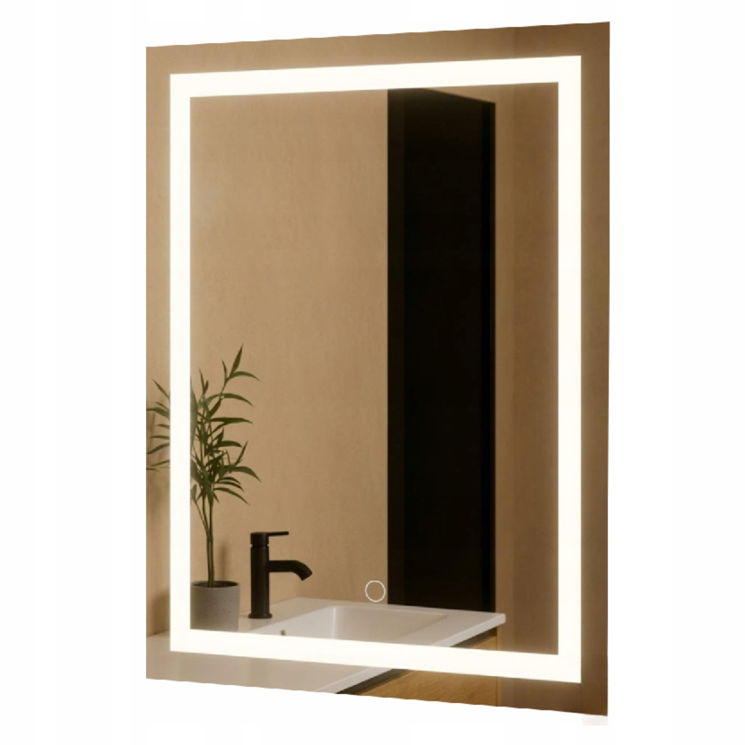 Agritrade AK LED Bathroom Mirror 40x50 cm, Backlit Illuminated Frameless Wall Mounted, 4000K Neutral White, Touch Sensor Dimmable - LUNA