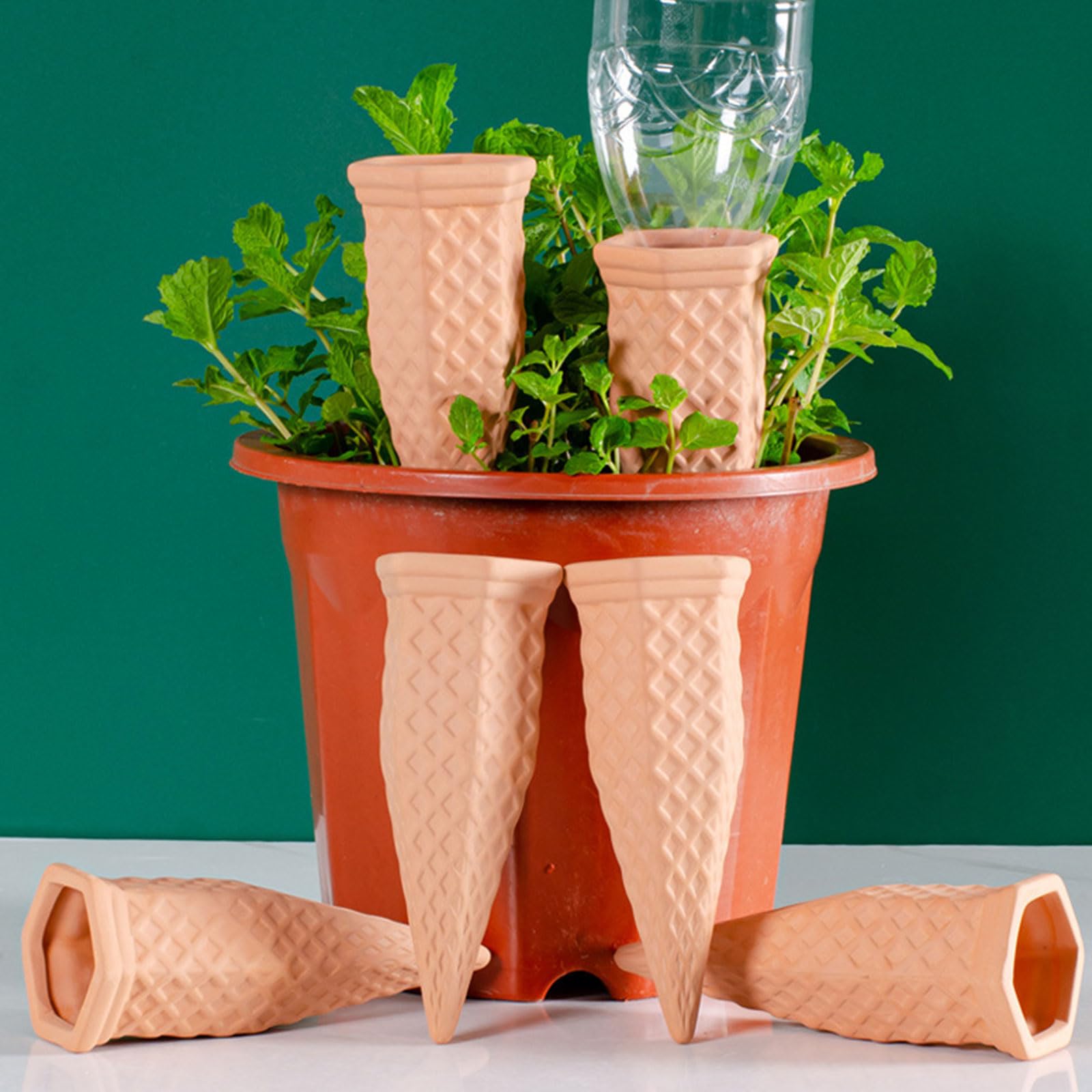 jiingekk 4Piece Ceramic Watering Spikes Accessories For Indoor Plant Automatic Plant Waterer Hydrospikes Irrigation