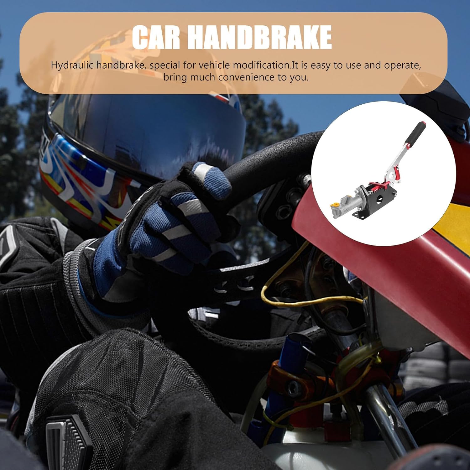 Universal Hydraulic Handbrake Lever for Car and Bicycle Easy to Operate Parking Brake Handle for Vehicle Modification and Racing Drift Random Color