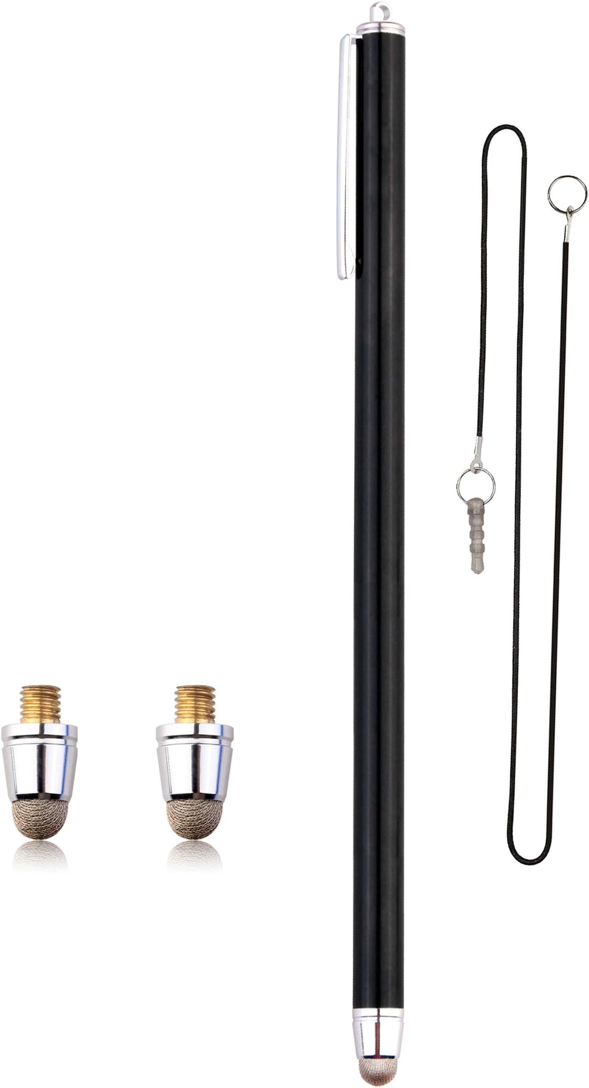 1 x Extra Long Stylus/Styli (19cm/7.5") with Ultra Slim Microfiber Tip + 2 x Replacement Microfiber Tips + 1 x 15'' Detachable Elastic Tether String
