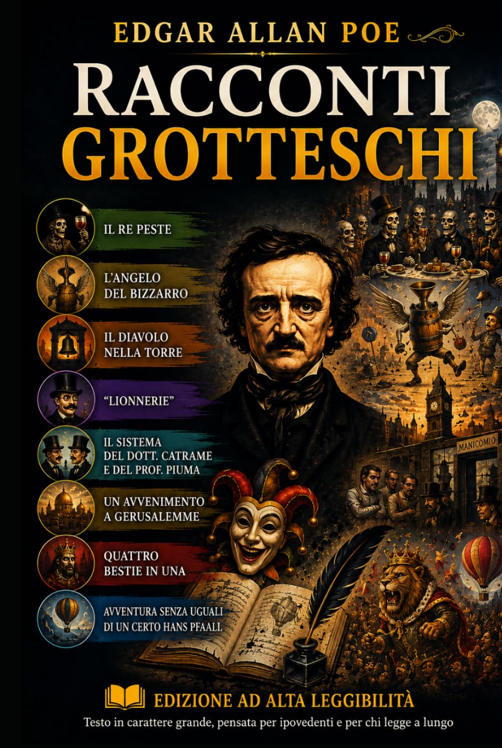RACCONTI GROTTESCHI: Otto racconti di Edgar Allan Poe - Alta leggibilità