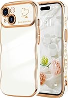 Vista 19 de LCHULLE Funda para iPhone Air para mujeres y niñas, lindo marco ondulado con forma rizada con patrón de corazón de amor, cubierta de protección