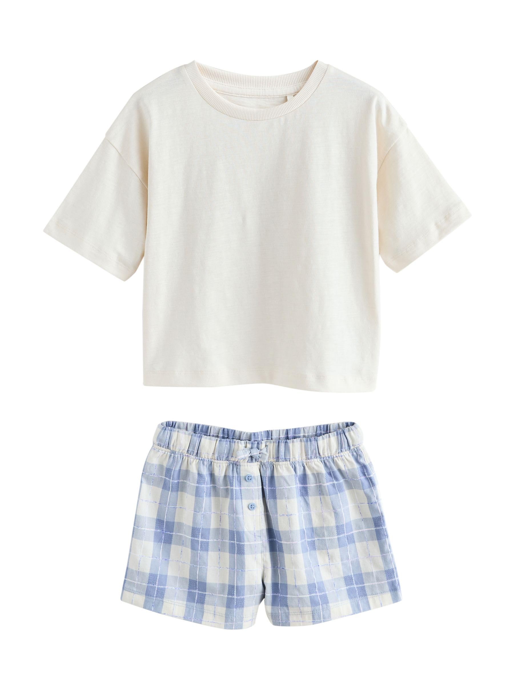 NEXT Mädchen Karierte Pyjamas aus Webstoff im 2er-Pack