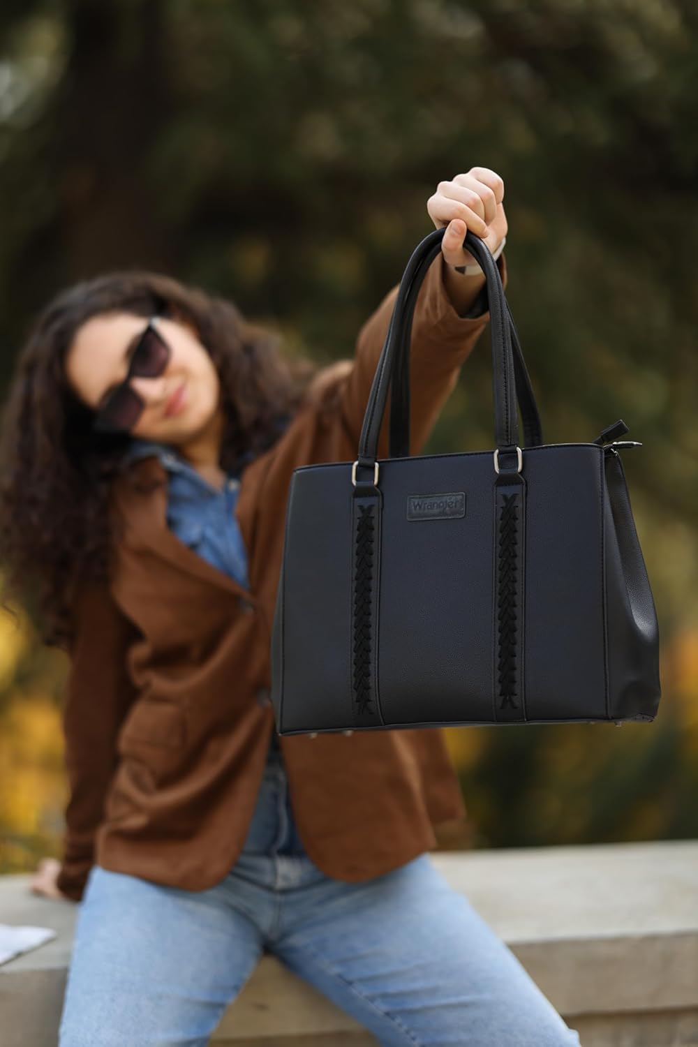 Montana West Wrangler Tote Bag for Women, Double Compartment Purse,Whipstitch Handbag fit for 13.5" Laptop - Image 3