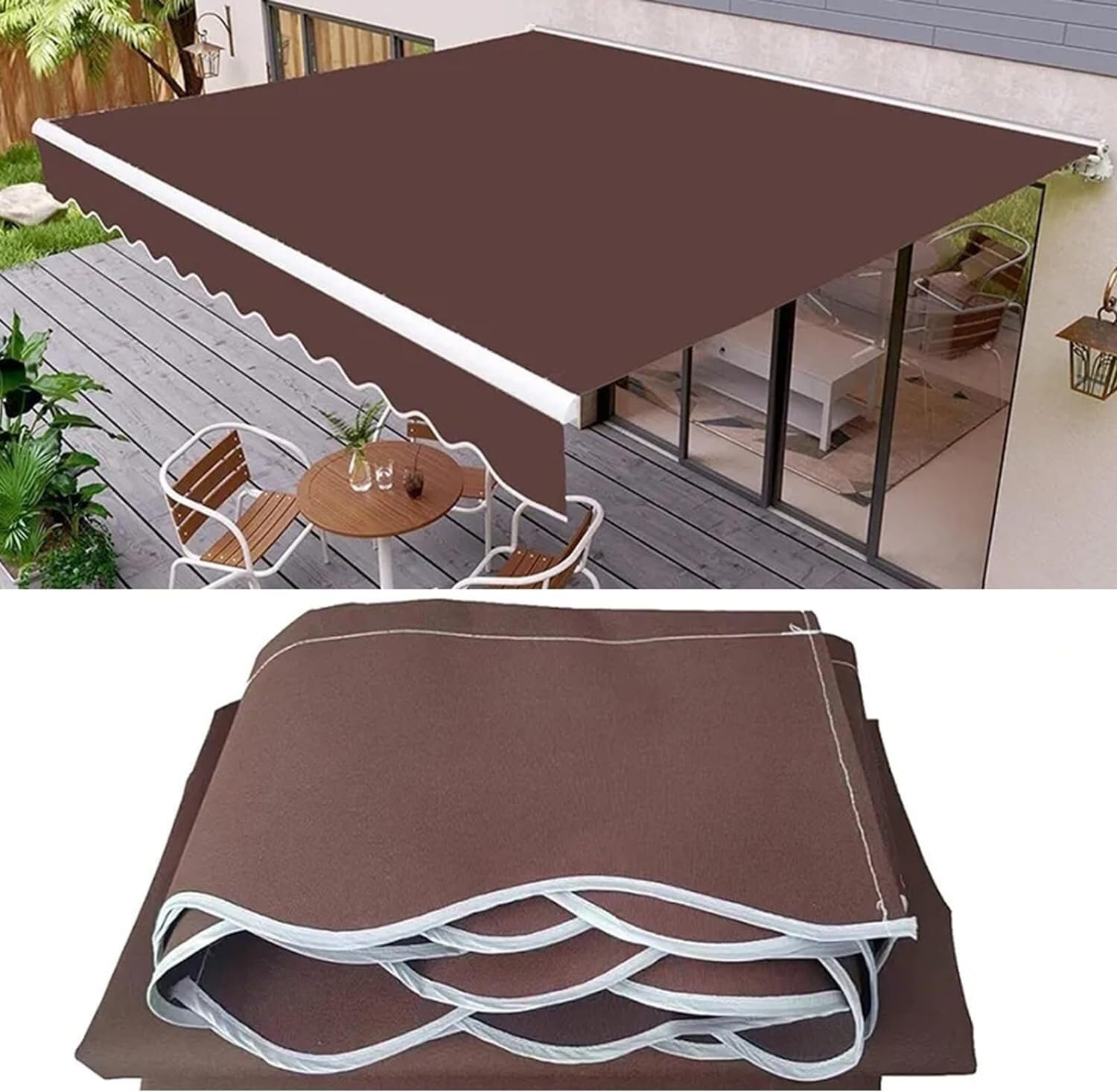 Toile d'auvent 5m pour prolonger vos déjeuners à l'ombre du jardin