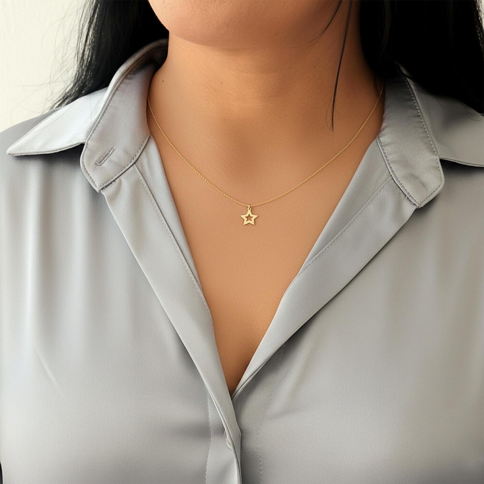 Argento sterling 925 stella collana gioielli delicati per ogni giorno compleanno