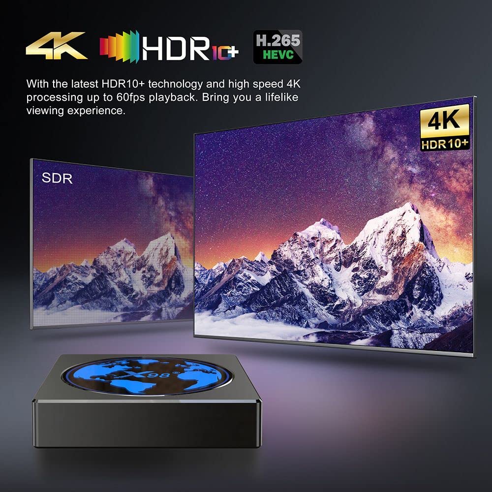Android TV Box X98 Mini Amlogic S905W2 TV Box Android 11.0 4 GB ROM 64 GB ROM soporte AV1 2.4/5G WiFi BT4.2 4 K HDR caja con teclado i8