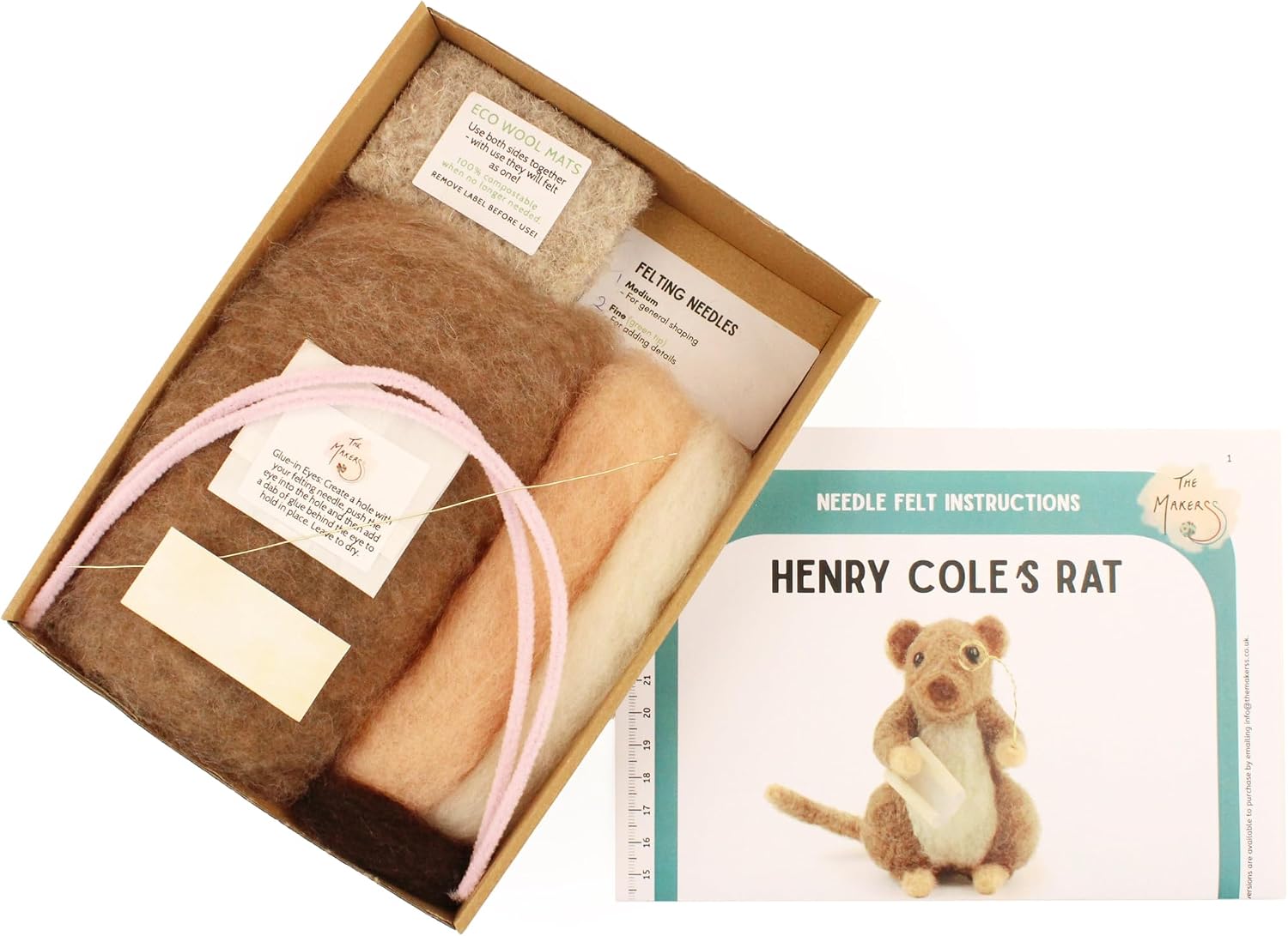 Wizardi Beginner Needle Felting Kit for Adults - Henry Cole's Rat. Animal Felting Kit 10cm Tall. Felting Tools. Wool Felting Supplies. Felt Crafts. Wool Felt. The Makerss