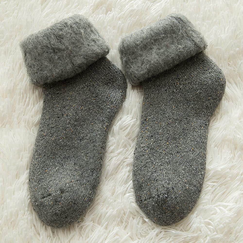 Calzini da Donna - 6 Paia di Calzini da Neve Extra Spessi, Calzini in Cotone Peluche Solido, Calzini Termici da Esterno per Interni alla Moda Invernale, Calzini da Pavimento per La C