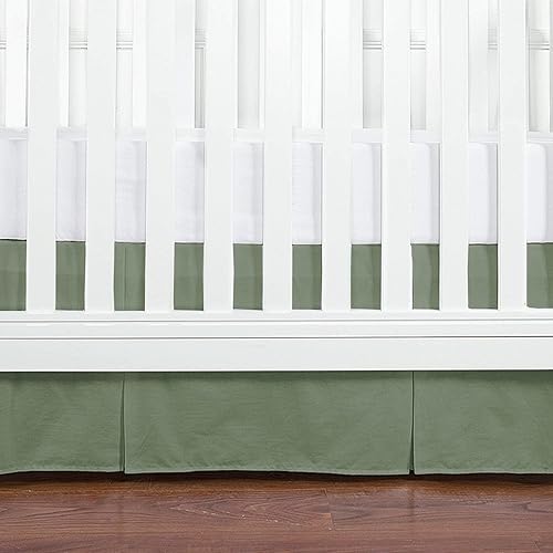 Miniatura 5 de Falda de cama plisada para cuna 600 hilos 100 algodón egipcio falda de cama para cuna para bebés niños y niñas plisada esquinas divididas 28 x 52 x