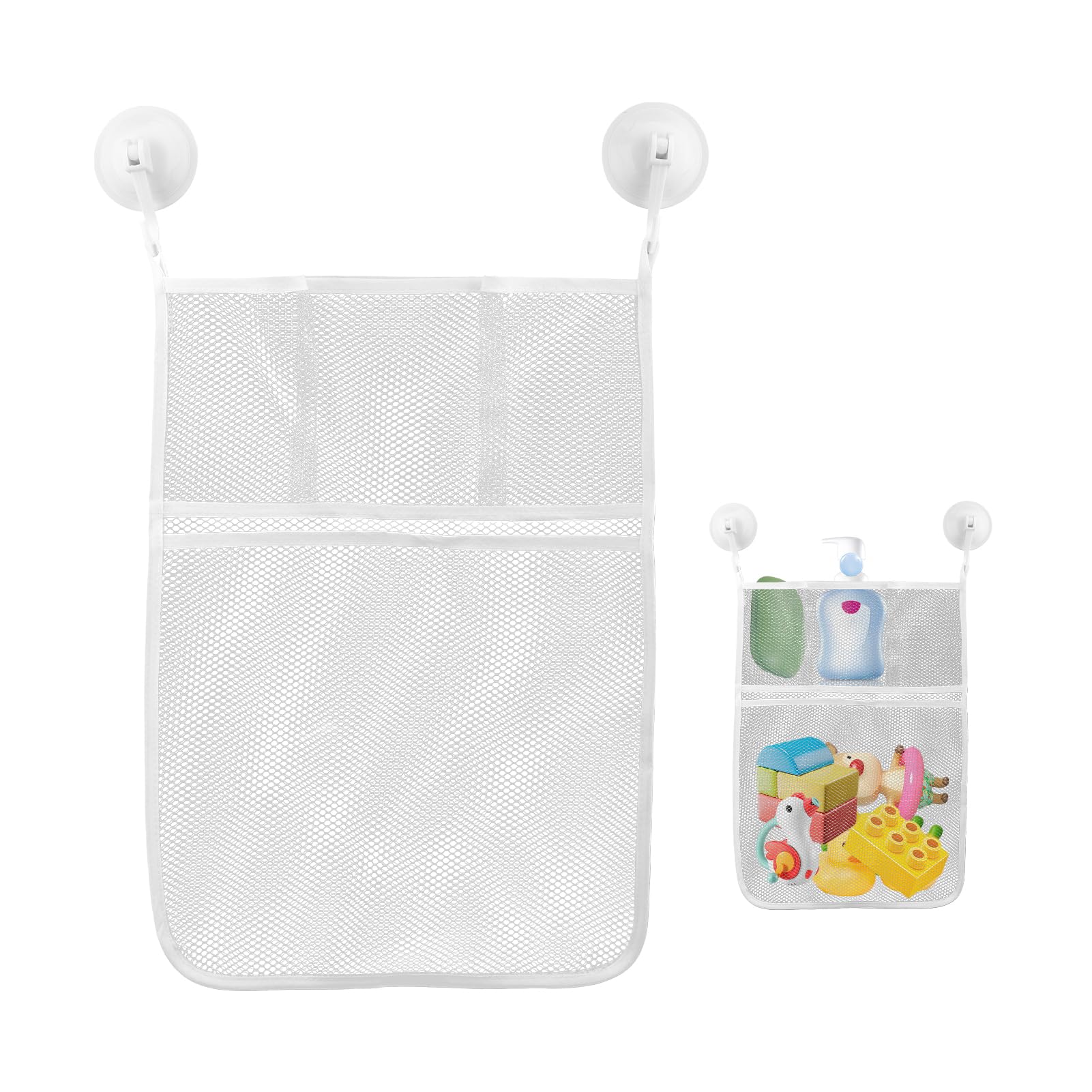 Sac De Rangement Salle De Bain Pour Jouets - Filet Drainant Avec Crochet