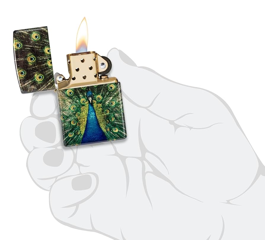 Amazon.com: Zippo Lighter: Peacock Design - 540 Fusion 48846