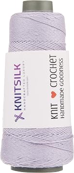 Knitsilk Pure Silk Viscose Blend Yarn in Cones -Premium Quality Silk Yarn for Luxurious,Versatile, and Perfect for Crochet and Knitting,Jewellery and DIY Projects8ply-160 Yards-Lavender-Pack of 1