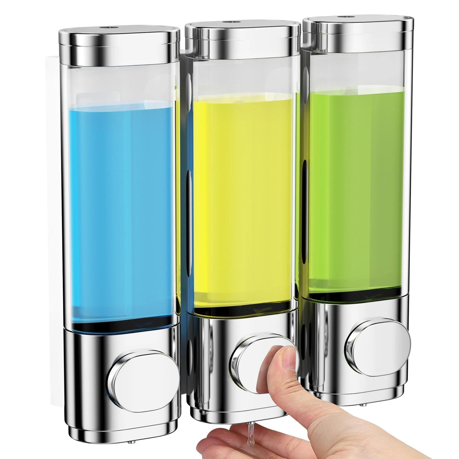 Ravytha Seifenspender Wandbefestigung, Duschgelspender Shampoospender Seifenspender Wand, Soap Wandmontage Duschgel Spender Dispenser Shower, Shampoo Spender für Dusche Duschspender