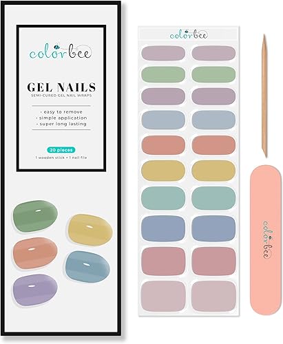 Miniatura 1 de Tiras de uñas de gel semicuradas, tiras de esmalte de uñas, calcomanías de esmalte de uñas de gel, duraderas y fáciles de aplicar, funcionan con