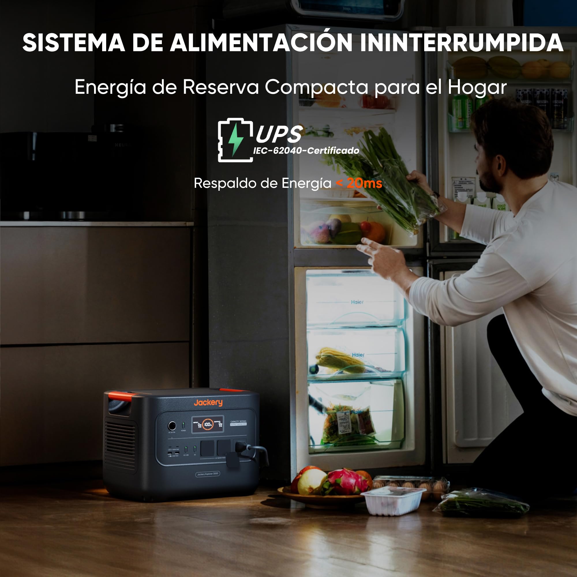 Jackery Explorer 3000 v2 Estación de Energía Portátil con 200W Panel Solar | 3072Wh/3600W LiFePo4 Batería, 1,8H Carga Rápida, 2 PD 100W, Generador Solar para Apagón, Acampada, RV, Hogar