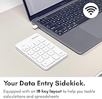Vista 2 de Macally Teclado numérico inalámbrico USB C Teclado numérico para Mac MacBook iMac Inalámbrico de 10 teclas para computadora portátil, computadora