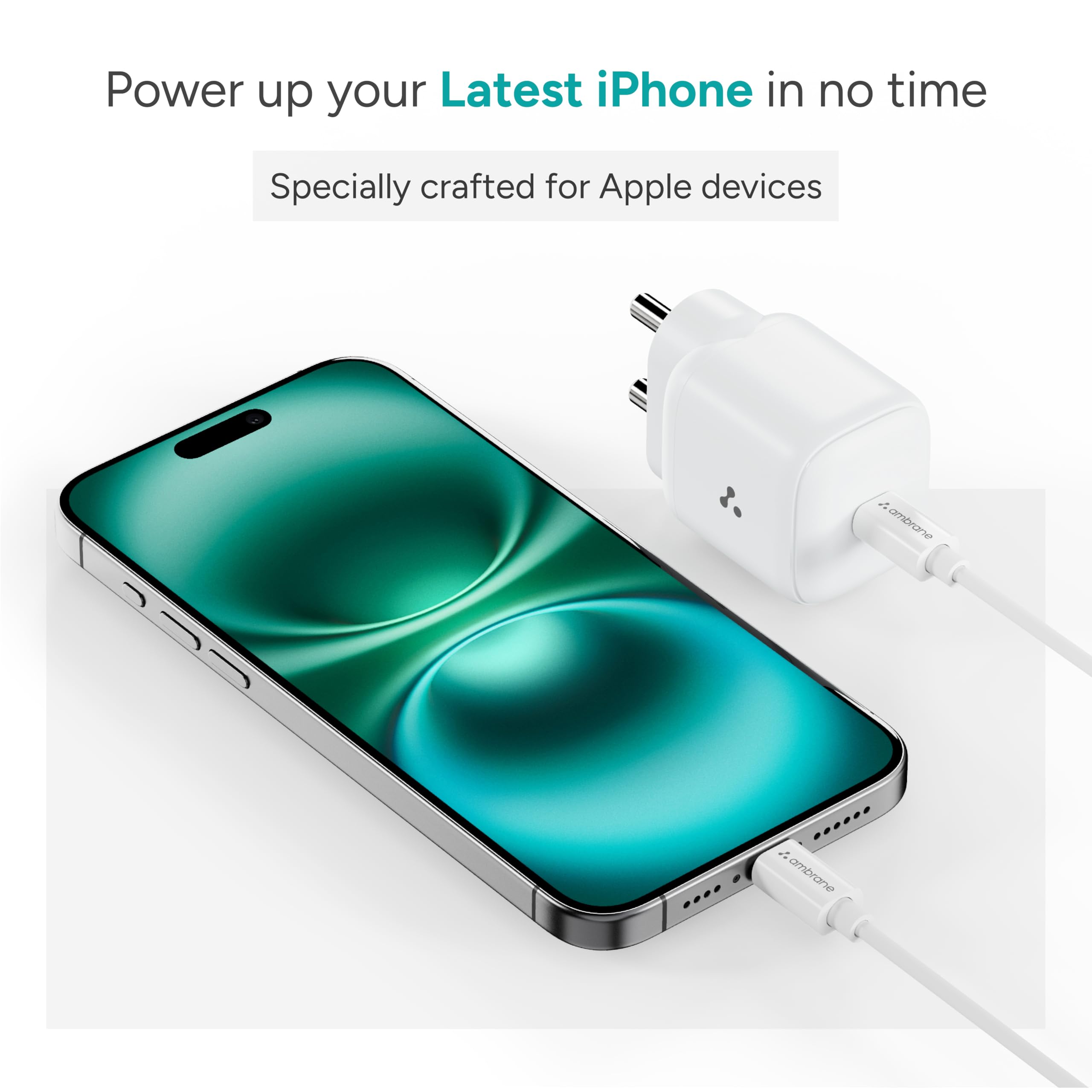 Ambrane 45W Fast Type C Charger Adapter for Mobiles & Type C Laptops, Small Size, GaN Charger, PD Technology, for iPhone, Samsung, MacBook, Android Mobiles, Type C Laptops, iPad (Charge i45, White) — Amazon image 3