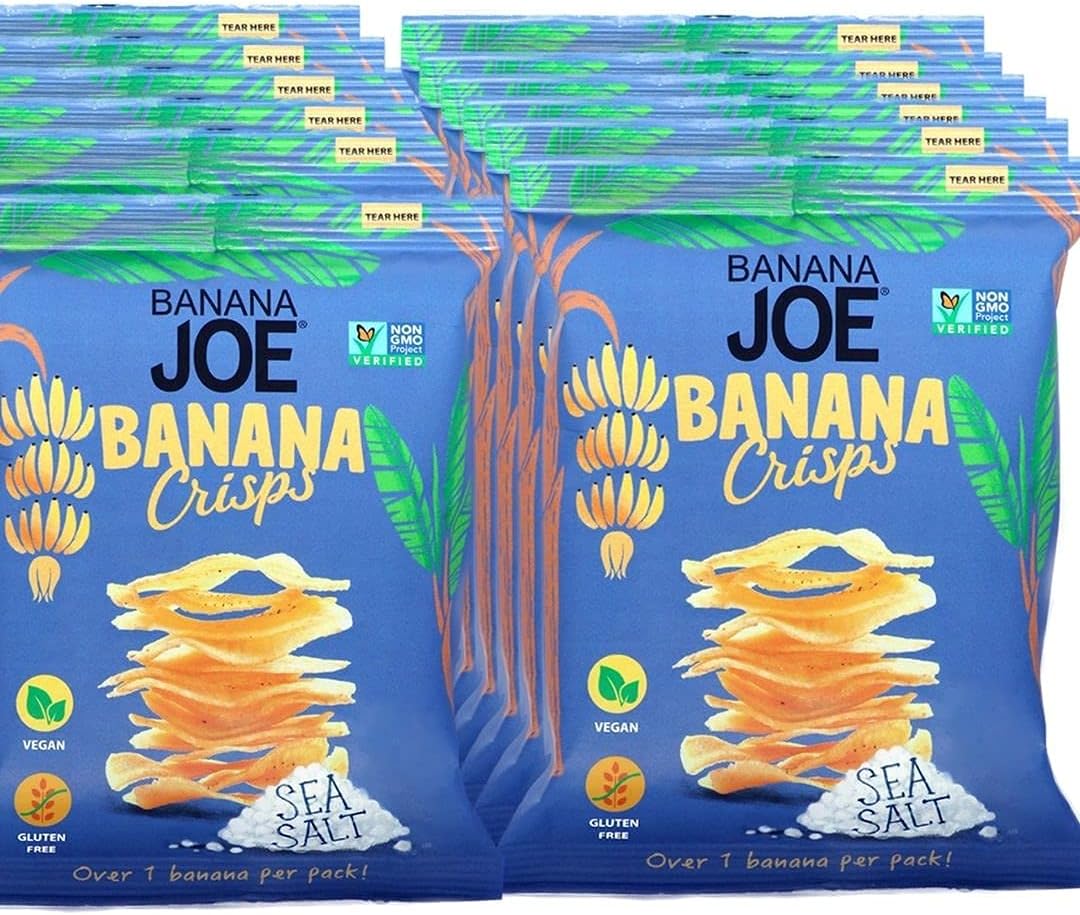 Sea Salt, Gluten Free & Vegan, Healthy Snack, Savoury Banana Chips 23g, Pack of 12…