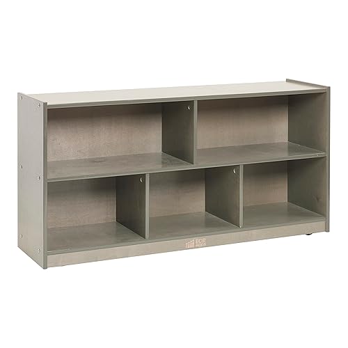 ECR4Kids Gabinete de almacenamiento móvil de 5 compartimentos, 24 pulgadas, muebles de aula, gris lavado