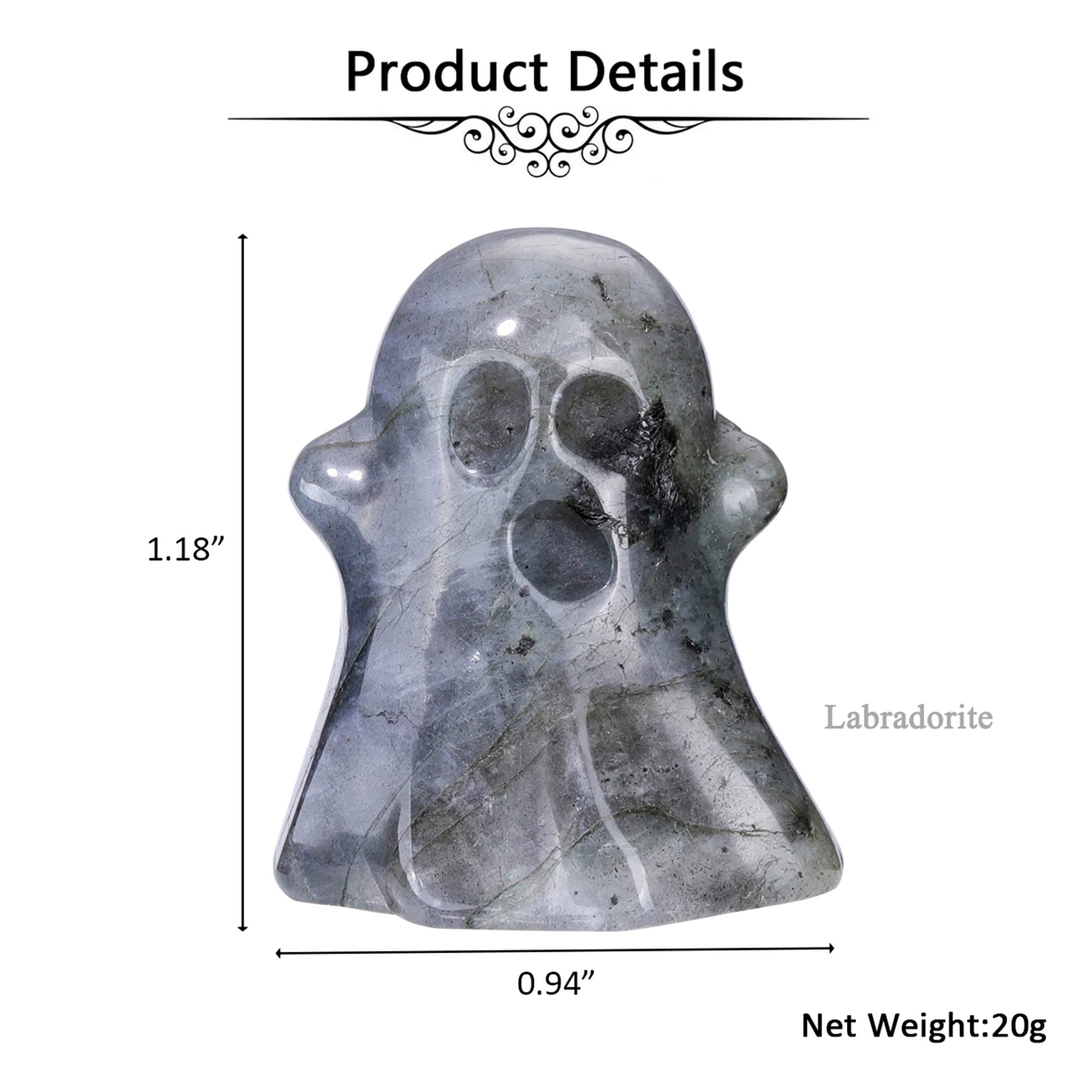 Amazon.com: Jovivi Labradorite Crystal Ghost Decor Figurine 1.2