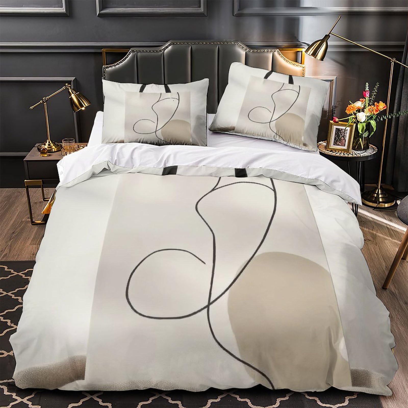 Housse de couette hypoallergénique et respirante 135x200 en microfibre