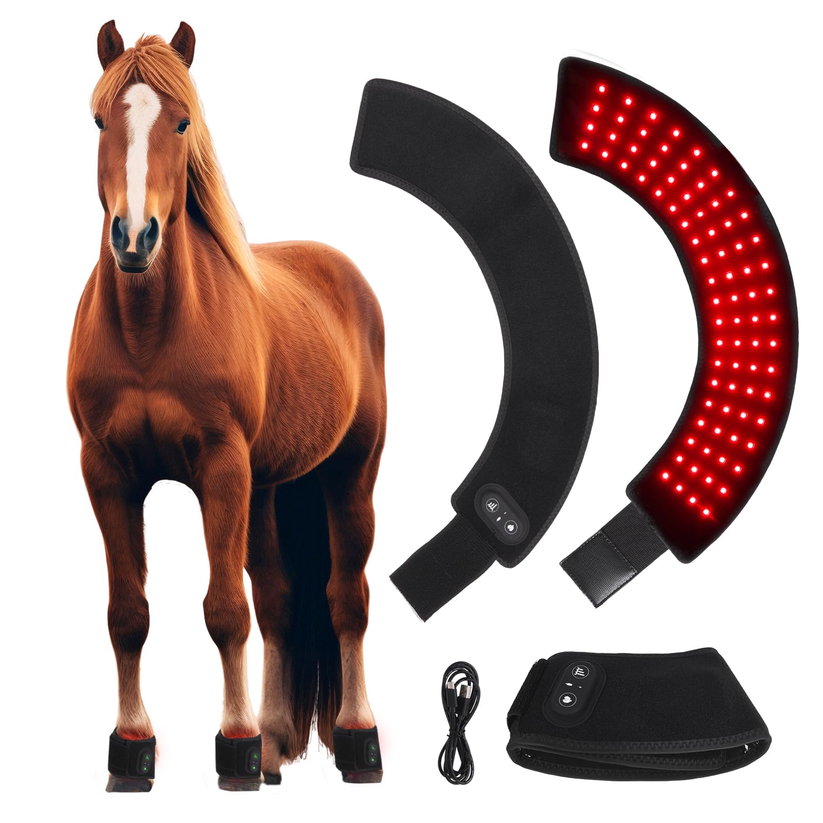 Photo 1 of Horse Hoof Wrap Light Device, Portable Wearable for Horses & Pets, 4 Modes, Rechargeable, Easy to Clean (1 Pack)