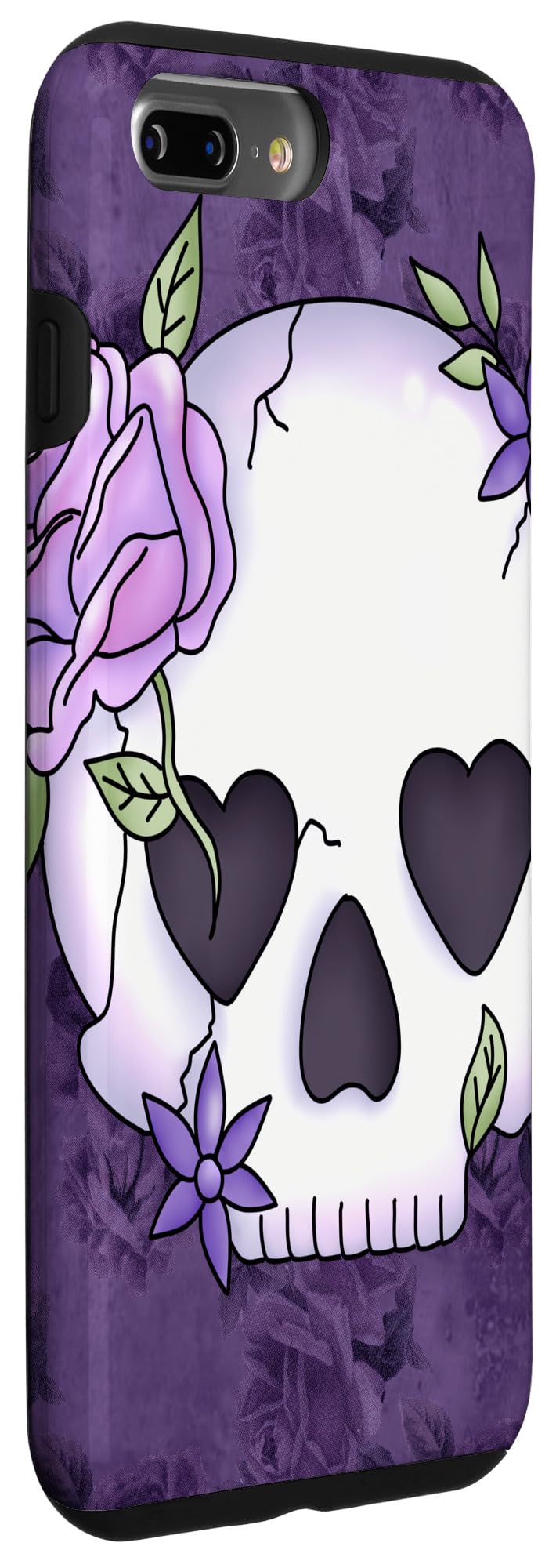 iPhone 7 Plus/8 Plus Rose Skulls Halloween Purple Lavender Skull Women Girls Case - Image 3