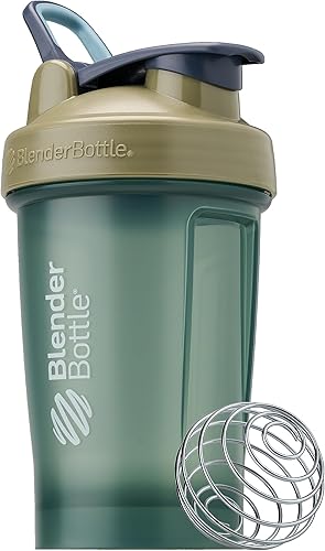 BlenderBottle Classic V2 - Botella mezcladora para batidos de proteínas y entrenamiento previo, 20 onzas, color marrón completo